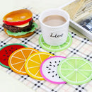 Fruit Shape Cup Coaster Silicone Slip Insulation Pad Cup Mat Hot Drink Holder Mug Stand Home Table Decorations Kitchen Accessory