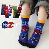 5 Pairs Children Socks Cartoon Spiderman Boy's Socks Spring Autumn Middle Tube sock Cotton Cute Kids Socks Size 1-12 Year