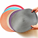 Round Placemats Set, Braided Circle Place Mat, Washable Table Mats for Kitchen Dining Table, Mixed Color Non-Slip Place Mats