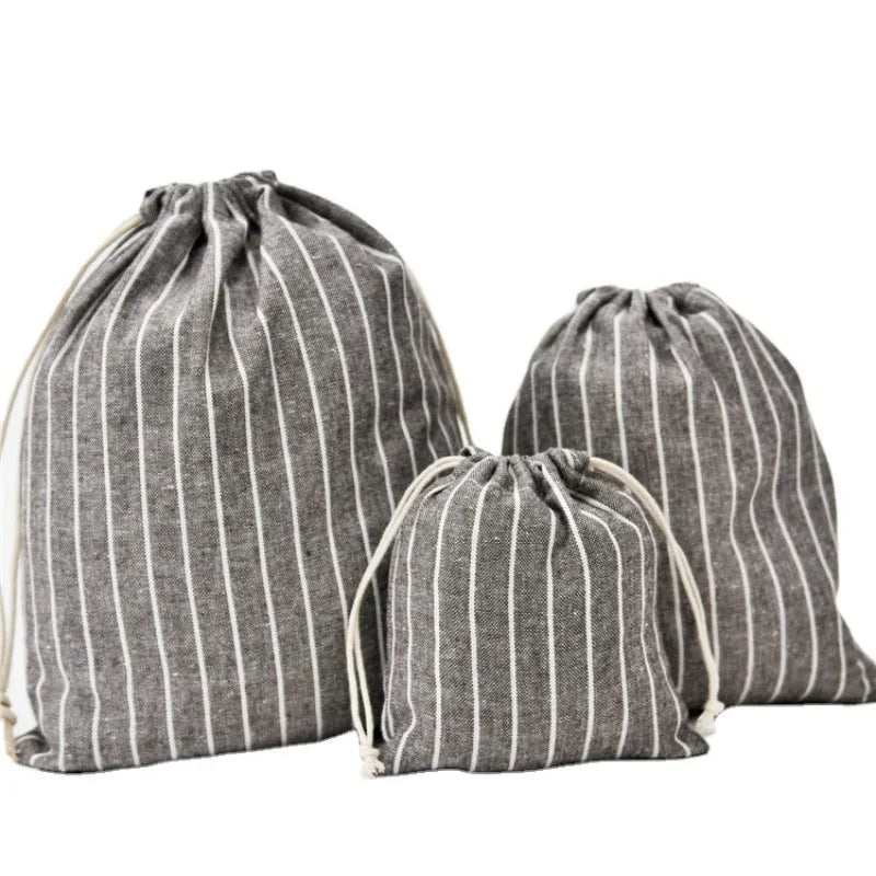 Cotton Linen Drawstring Cosmetic Bag Christmas Gift Package Makeup Storage Bags for Travel Wedding