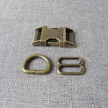 1Set Strong Hardware Metal Straps Slider D Ring Release Belt Buckle For Cat Pet Dog Collar Harness Paracord Sewing Accessory