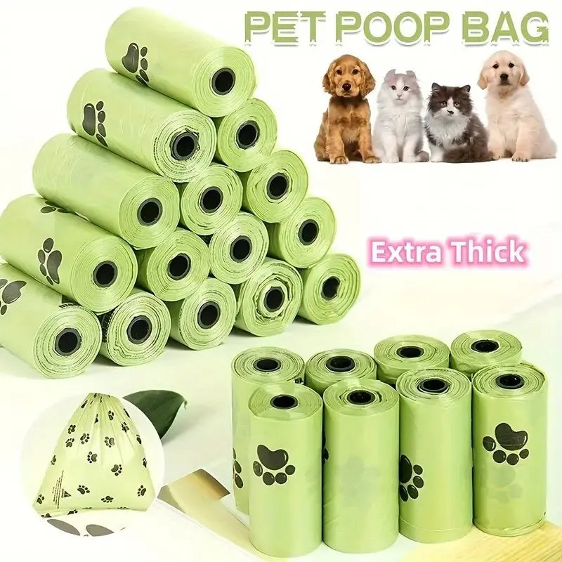 240 bolsas gruesas para excrementos de perro (16 rollos), a prueba de fugas, para pasear al perro al aire libre.