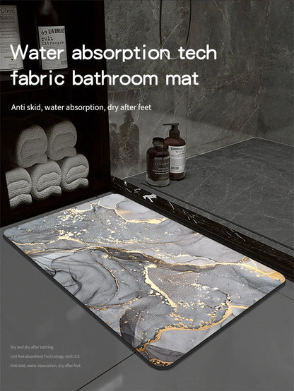 Diatomaceous Earth Bath Mat Bathroom Rug Absorbent Non-slip Floor Foot Mats Quick Dry Shower Carpet Toilet Pad Doormat Washable