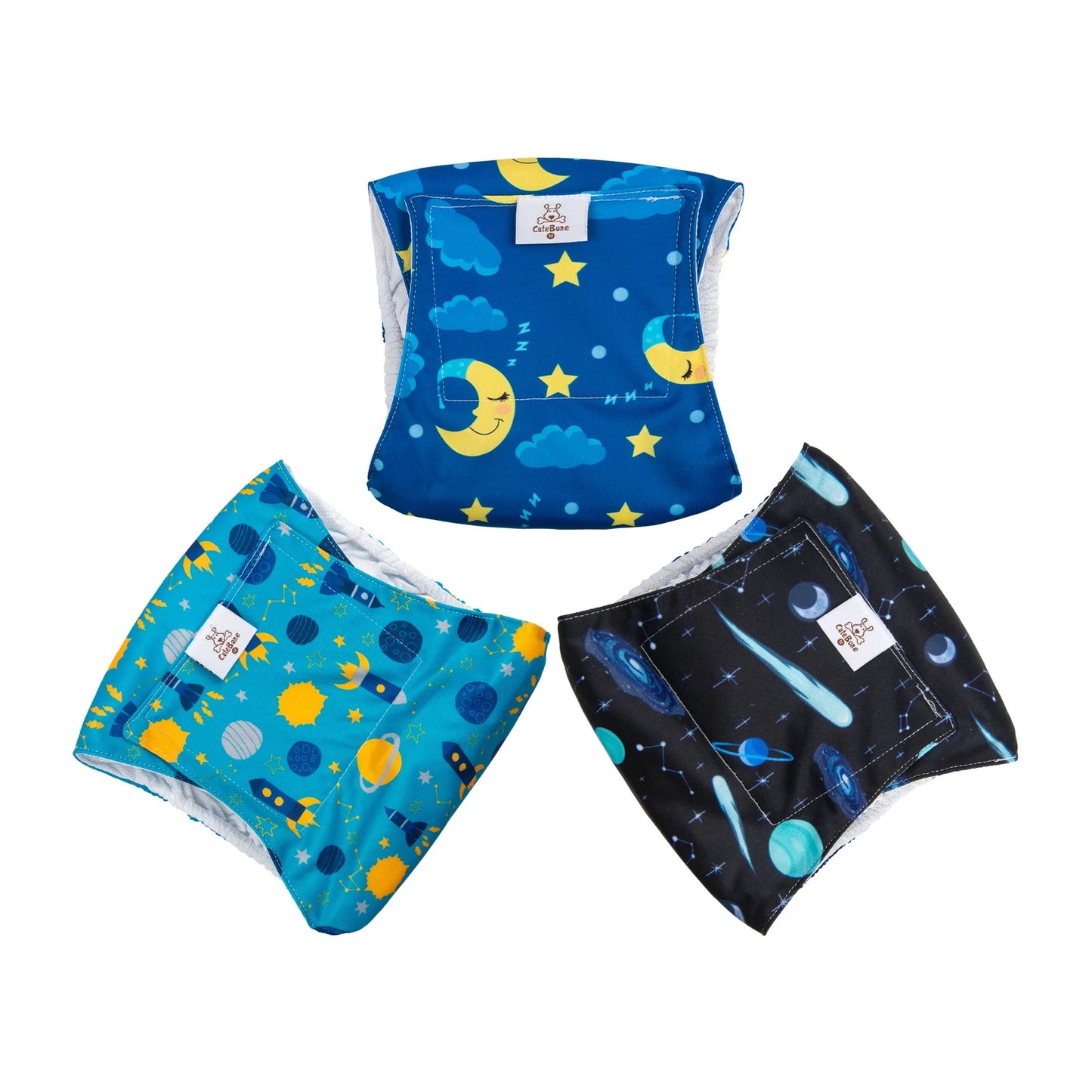 (3pcs per pack) CuteBone Reusable Male Dog Diapers Washable Dog Belly Bands for Male Dogs Wraps Doggie Diapers