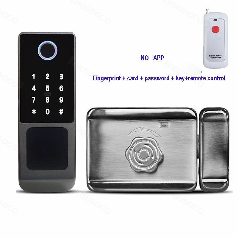 Tuya WIFI Double Side Fingerprint Lock Waterproof Outdoor Gate Passcode Rfid Card Keyless Smart Door Lock