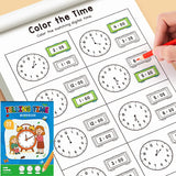 Children's Practice Book for Learning How to Tell Time, Suitable for Home-Based Kindergarten Activities, Includes Reading and Math Exercises, Ideal for Classroom Teaching and Back-To-School Supplies Time Practice Cards/Early