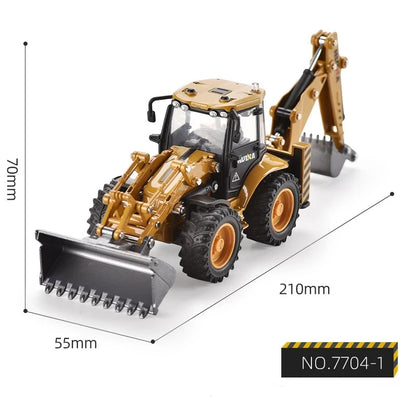 Miniaturas de metal Huina 1/50 de cargadores de coches, camiones, excavadoras, modelos de orugas, juguetes para niños, vehículos de juguete fundidos a presión.