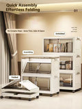Storage Cabinet Folding Storage Box Home Living Room Toy Cabinet Storage Rack Snack Cabinet Installation-Free Kitchen Storage Cabinet Folding Storage Cabinet Organizer