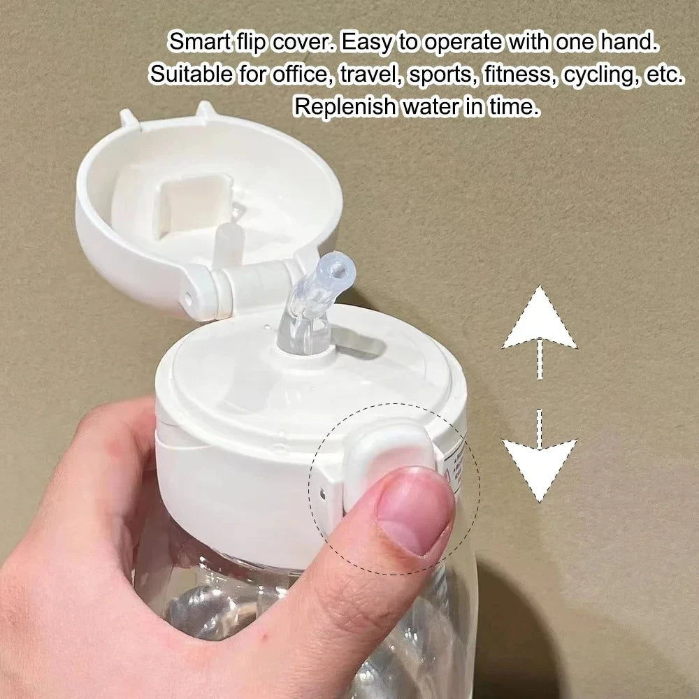 600/400ML Lilo&Stitch Straw Bottles Disney Drinking Office Transparent Portable Anti Drop Children's Water Bottle PC Material