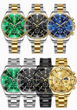 OLEVS 2870 Men's Watch Top Brand Luxury Watch for Men Original Waterproof Stainless Steel Chronograph Moon Phase Date Rota Dial