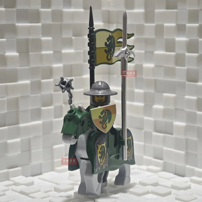 New Medieval Knights Red Lion Black Eagle Castle Soldier Green dragon Action Figures Cavalry Building Block Military Toy Gifts