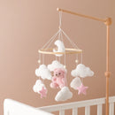 Baby Crib Mobile Rattle Toy Wooden Bed Bell Mobile Hanging Teddy Velvet Bear Doll Toy Newborn Music Box Crib Mobile Bracket Gift