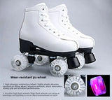 Adult Double-Row Roller Skates, Men's and Women's Flashing Four-Wheel Skates, Fancy Rink Professional Adult Skates