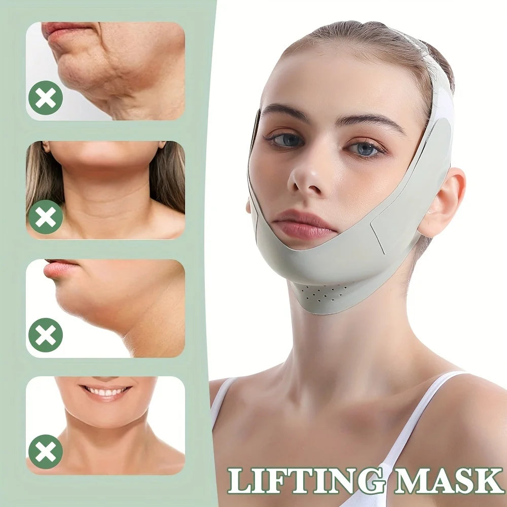 Vendaje adelgazante facial reutilizable para mujer, moldeador de cara con línea en V, cinturón para levantar mejillas y barbilla, correa de masaje Facial, herramientas de belleza para el cuidado de la piel Facial