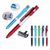 Newest 4-In-1 Multifunction Ballpoint Pen LED Light Fold Phone Holder Night Read Writing Pencil Office School Student Stationery