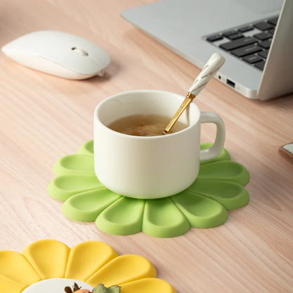 Flower Heat Resistant Silicone Mat Drink Cup Coasters Non-slip Pot Holder Table Placemat Kitchen Accessories Coasters Pads