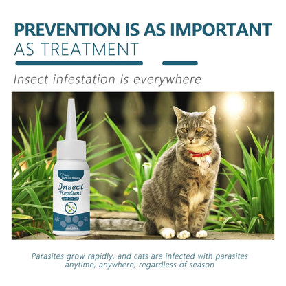 YEGBONG 50ml Flea Tick Control Liquid for Dogs Cats Fast Acting Waterproof Prevention with Gentle Plant Extracts Odorless Formul