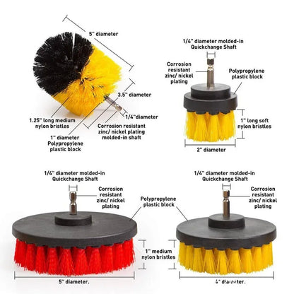 Escova elétrica Kit para limpeza do banheiro, banheira Broca, esfrega broca, 2 ", 3.5", 4 ", 5"
