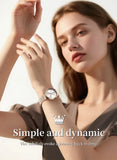 OLEVS 5653 Woman Watches Elegant Original Quartz Watch Waterproof Arabic Numerals Mesh Belt Date Ladies Watch Set Bracelet Watch
