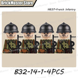 WW2 French Soldier Figure Building Blocks Military War Weapon Medical Officer Army Infantry Warrior Cavalry Gun Bricks Toy Gifts