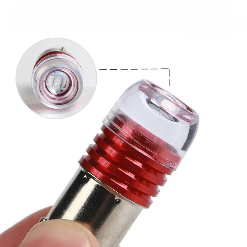 1/2pcs Strobe Car Turn Signal Light Motorcycle Tail Brake Light Flashing Lamp LED Warning Light Bulb Red Blinker Rear Taillight