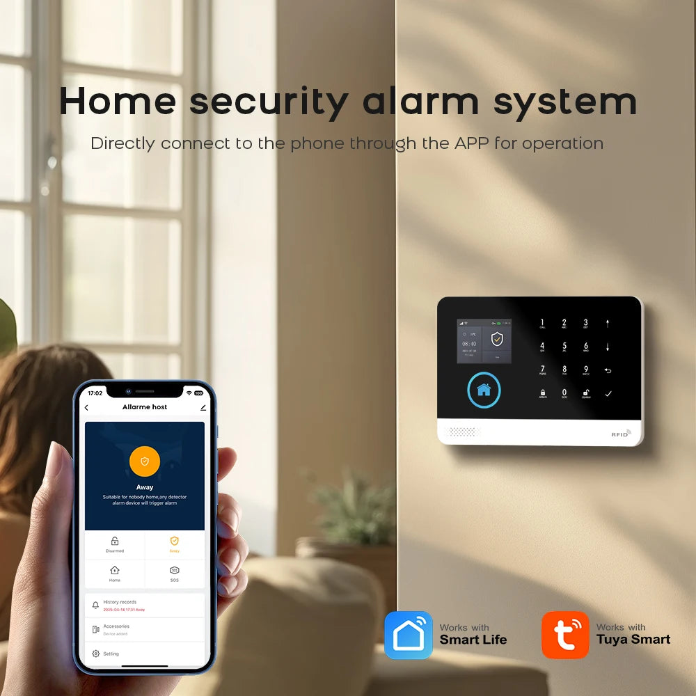 PGST 4G WiFi Alarm System Security Protection Tuya Alexa Smart Life Home Automation Motion Sensor Alarm Security System Kit Set