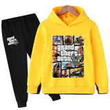 Juego para niños Gta 5 2 uds Sudadera con capucha + Pantalones para correr trajes 3-13 años niños niñas primavera otoño chándales conjuntos de ropa para niños