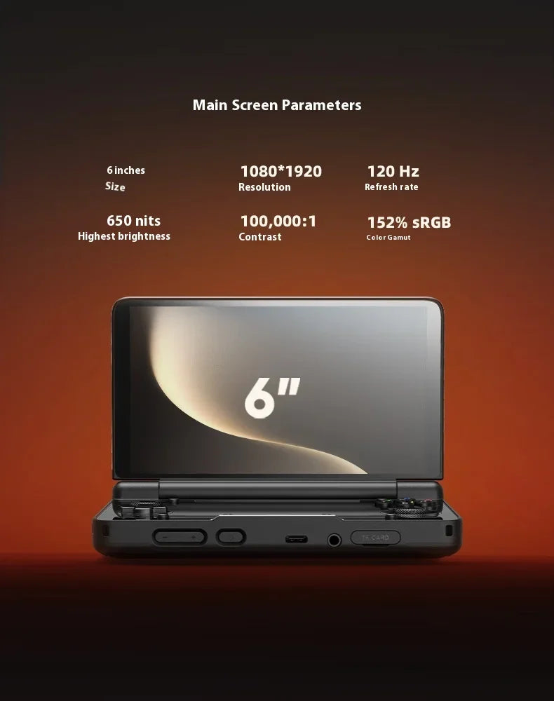 AYN Thor 6'' OLED Dual Screen Gaming Handheld Qualcomm Snapdragon CPU Android13 6000mAh Battery Hall Stick Game Console