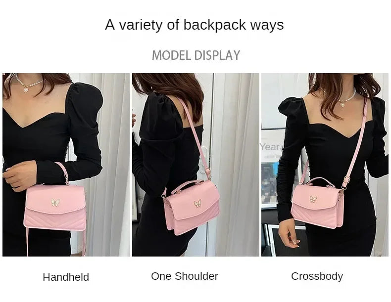 PU Versatile and Fashionable Portable Small Square Bag Single Shoulder Crossbody Bag Luxury Designer Handbag Women's Bags
