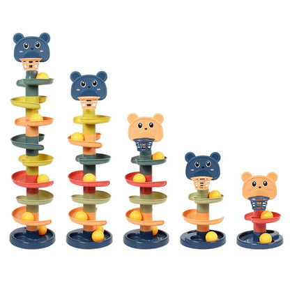 Baby Toy Rotating Rolling Ball Pile Tower Gliding Montessori Educational Toy for Babies Kids Stacking Spin Track Newborn Gift