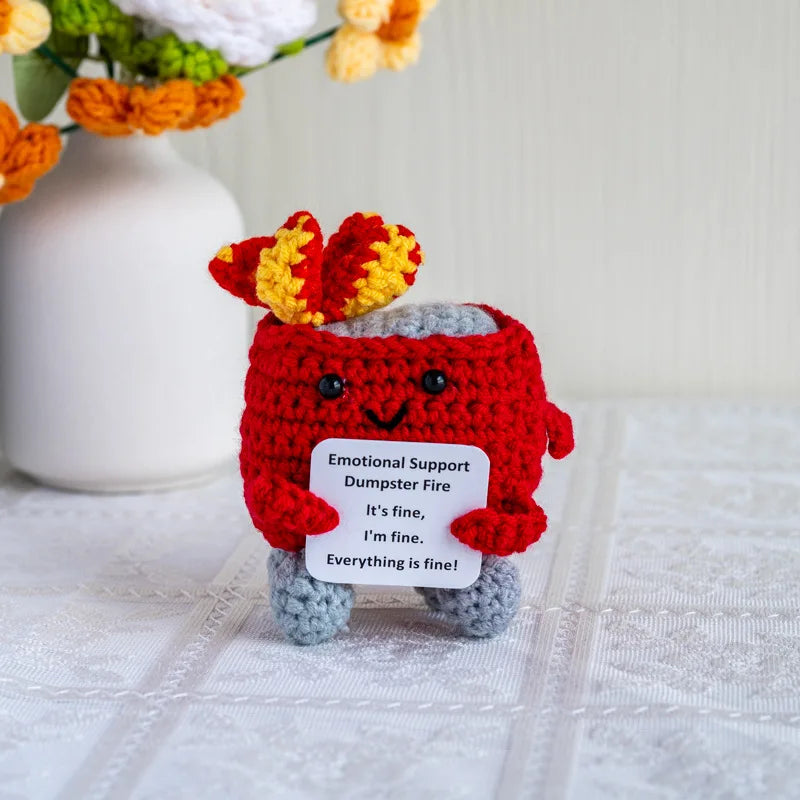 New Knitted Positive Turtle Doll Handmade Emotional Support Positive Crochet Sea Turtles Gifts for Christmas New Year Birthday