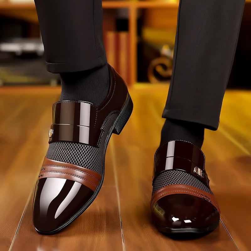 Men's Luxury Lacquer Oxford Wedding Shoes, Pointed Toe Dress Shoes for Men, Classic Business Men's Leather Shoes, Big Size 38-48