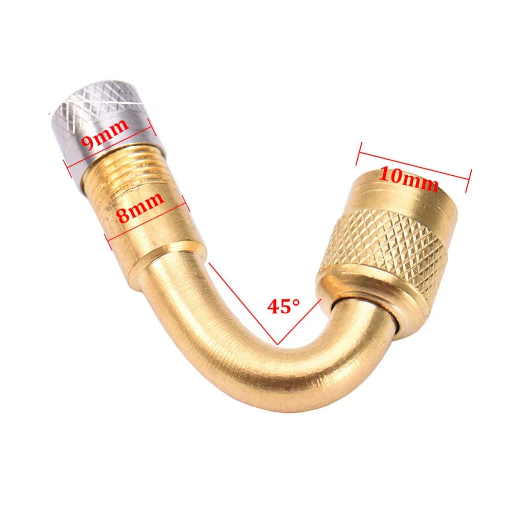1Pcs 45 90 135 Degree Angle Bent Valve Adaptor Tyre Tube Valve Extension Adapter for Motorcycle Truck Car Moto Bike