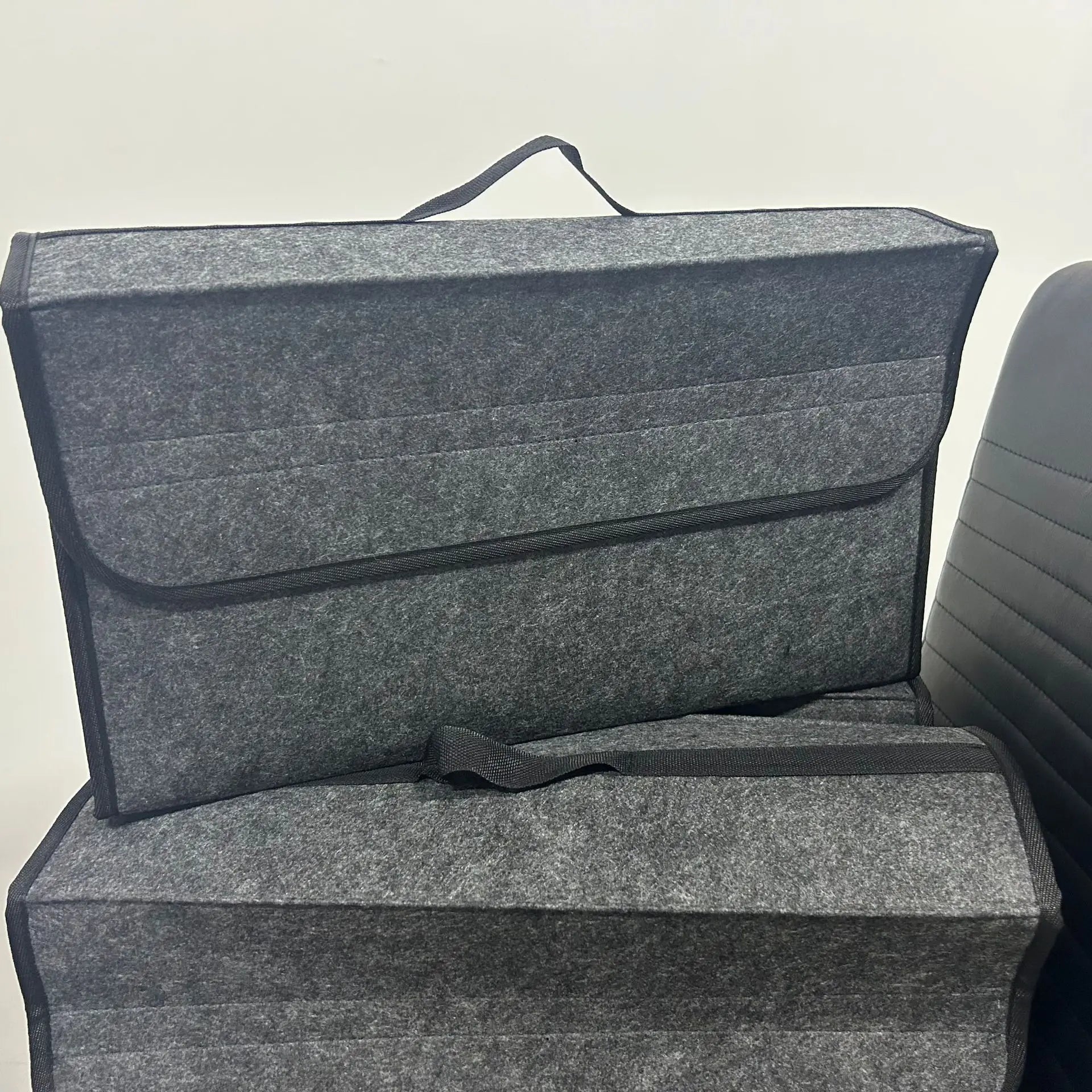 Gray Anti Slip Car Trunk Organizer Bag Multi Compartment Soft Felt Storage Box for Boot Tools & Auto Accessories