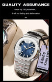 POEDAGAR Square Luxury Men Wristwatch Waterproof Luminous Date Stainless Steel Male Clock Business Sports Quartz Watches For Men