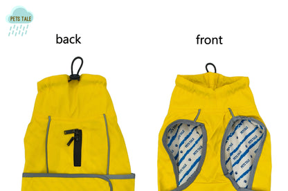 Waterproof Dog Raincoat with Reflective Strips and Adjustable Hood - Red, Yellow, Navy Blue