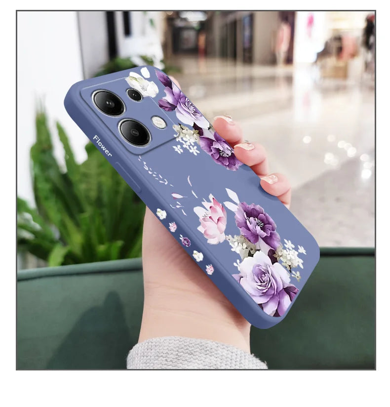 Beautiful Peony Phone Case For Xiaomi Redmi Note 14 13 12 12S 11 11S 10 10S 9 9S Pro Plus 4G 5G Liquid Silicone Cover