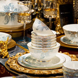 Gold Luxury Home Dinnerware Sets Gift Wedding Guests Party Kitchen Tableware Ceramic Christmas Tableware Dinner Sets