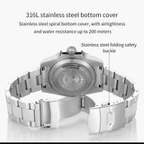 ADDIESDIVE Quartz Watch for Men 316L Stainless Steel Super Luminous Ceramic Bezel 200m Waterproof Classic Diving Men's Watch