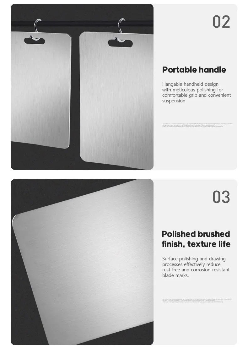 Stainless Steel Thickened Cutting Board Antibacterial Mildew-proof Kneading Dough Board Kitchen Fruit vegetable Cutting Board