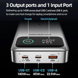 MOVESPEED M25Pro 25000mAh Power Bank 140W Type C PD Fast Charging PowerBank External Portable Charger for MacBook Lenovo Laptop