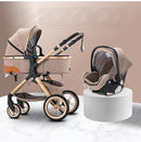 Newest Baby Stroller 3 in 1 Lightweight High Landscape Baby Carriage Aluminum Frame Travel System with Car Seat Pram for Newborn