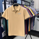 Cotton100% Men's Summer High Quality Short Sleeves Polo Shirt Lapel Button Letter Printing T-Shirt Business Leisure Men Clothing