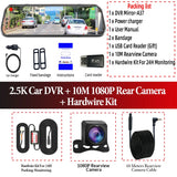 Acceo A37 Car DVR 10.0 Inch Rear View Mirror 2.5K Dash Cam 1080P Car Camera With Rear View Camera Video Recorder Registrar DVRs