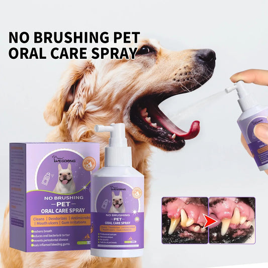 50ml Pet Oral Cleanse Spray Dogs Cats Teeth Clean Deodorant Prevent Calculus Remove Kitten Bad Breath Pet Supplies Freshen Breath