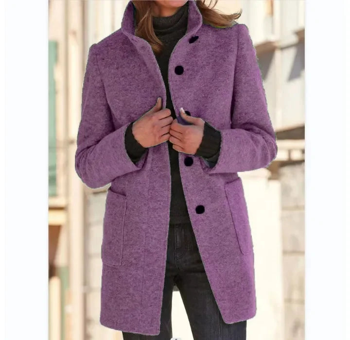 Cardigan Coat Women Clothes Warm Autumn 2023 Fashion Versatile Loose Fitting Retro Button Stand Collar Long Sleeve Y2k Overcoat