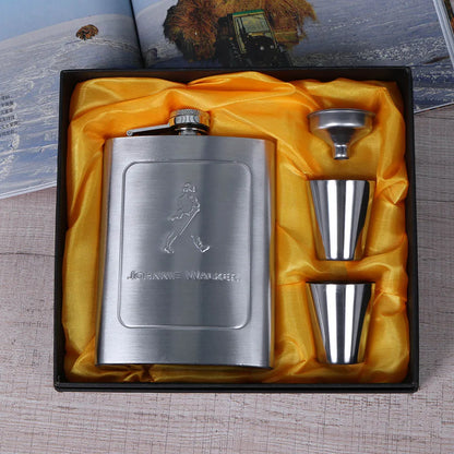 8oz Outdoors Portable Pocket Hip Flask Stainless Steel Whiskey Flask Drink Alcohol Container Gift Box Vodka Drinking Bottle Tools