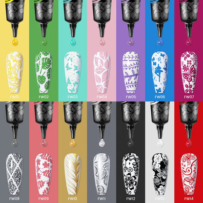 BORN PRETTY 1 Bottle 8ml Stamping Gel Polish Black White Gold Silver Nail Stamping Gel Printing Polish Soak Off Gel Varnish