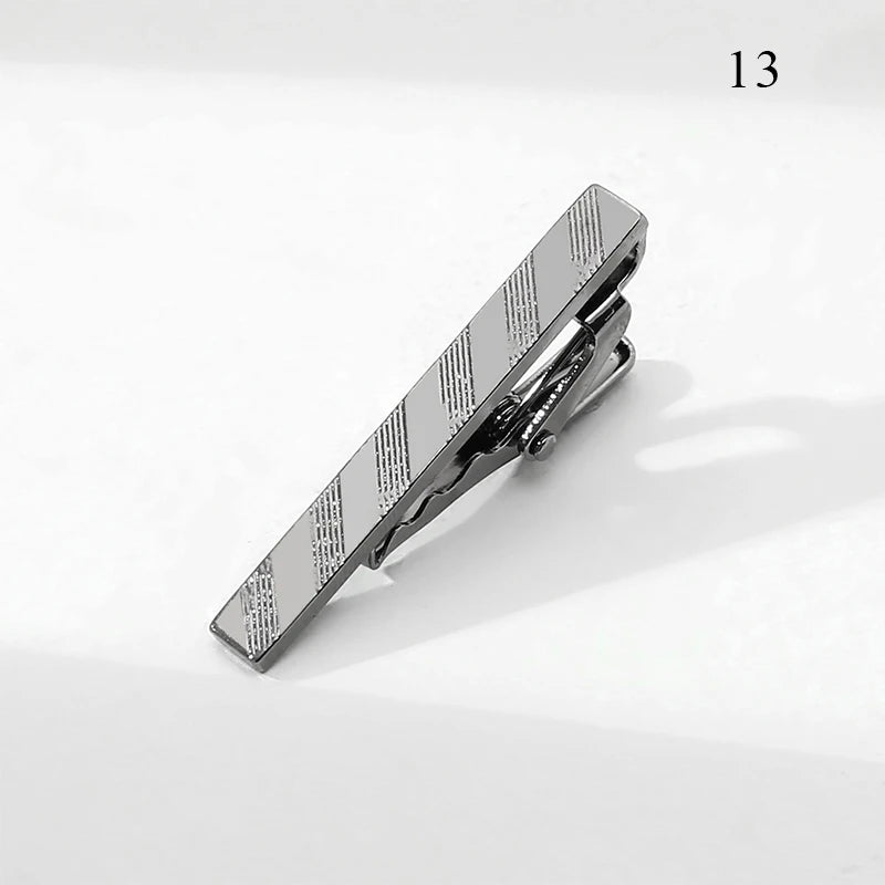 New Metal Silver Color Tie Clip For Men Wedding Necktie Tie Clasp Clip Gentleman Ties Bar Crystal Tie Pin For Men's Accessories