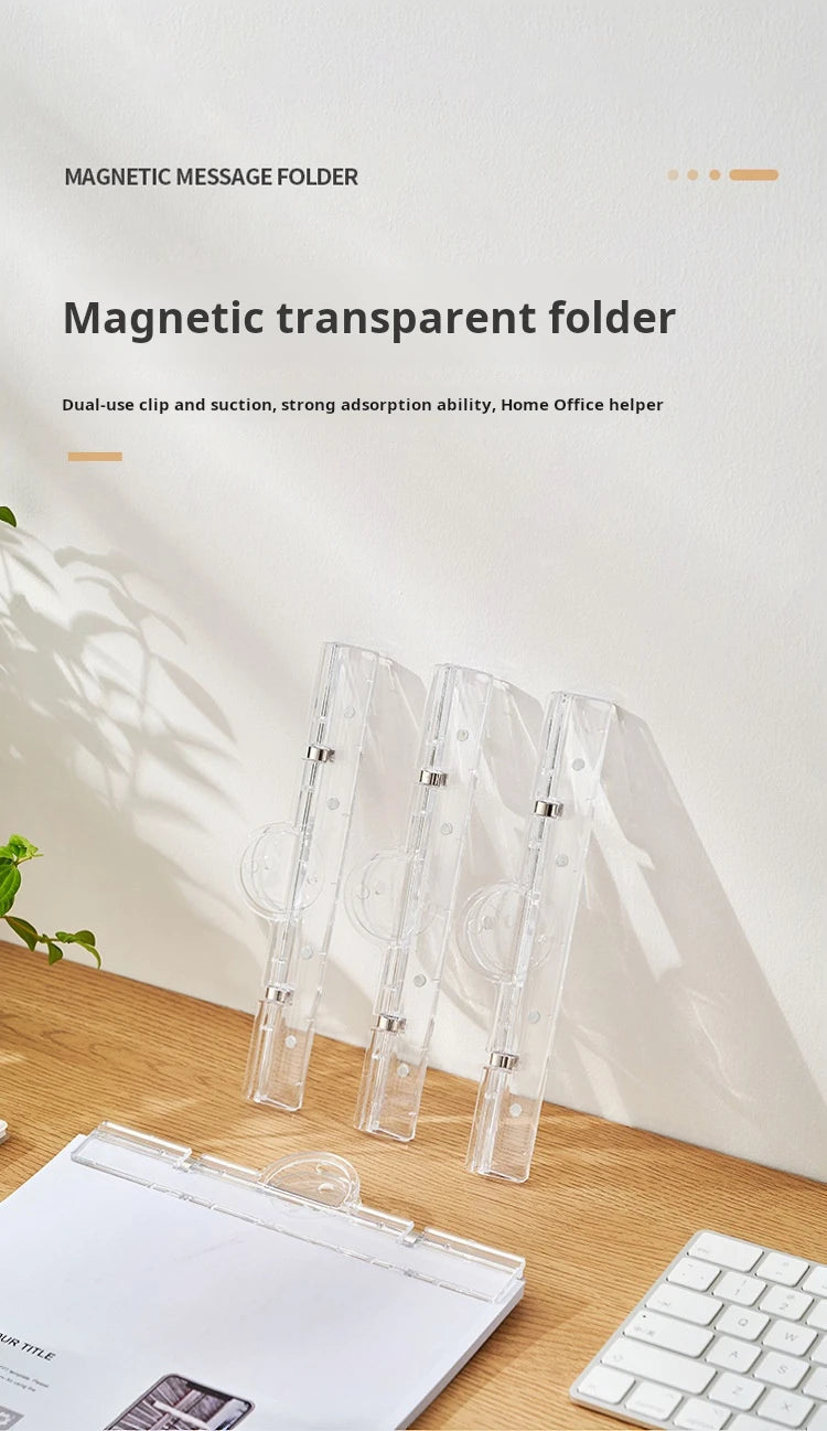 Magnetic Transparent File Folders Strong Suction Not Easy To Fall Off Multifunctional Office Supplies File Folders